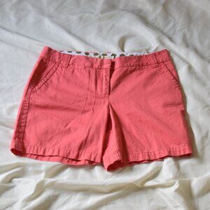 J.CREW Weathered Broken-in Chino Classic Twill City Fit Shorts Coral Size 10